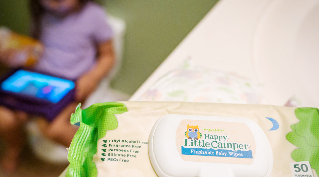 Baby Wipes on Counter in Bathroom
