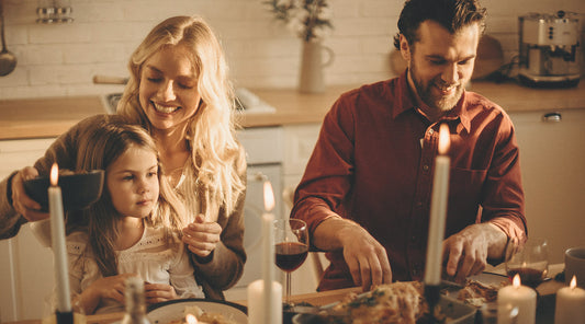 Family eating thanksgiving dinner