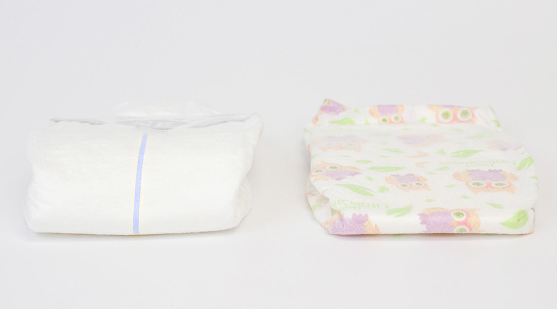Happy little camper diaper and conventional diaper wetness indicator comparison