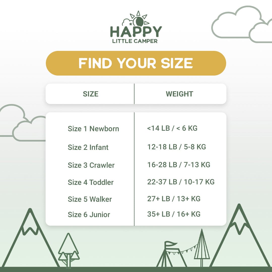 Happy Little Camper Diapers Natural, Ultra-Absorbent Baby Diapers Happy Little Camper