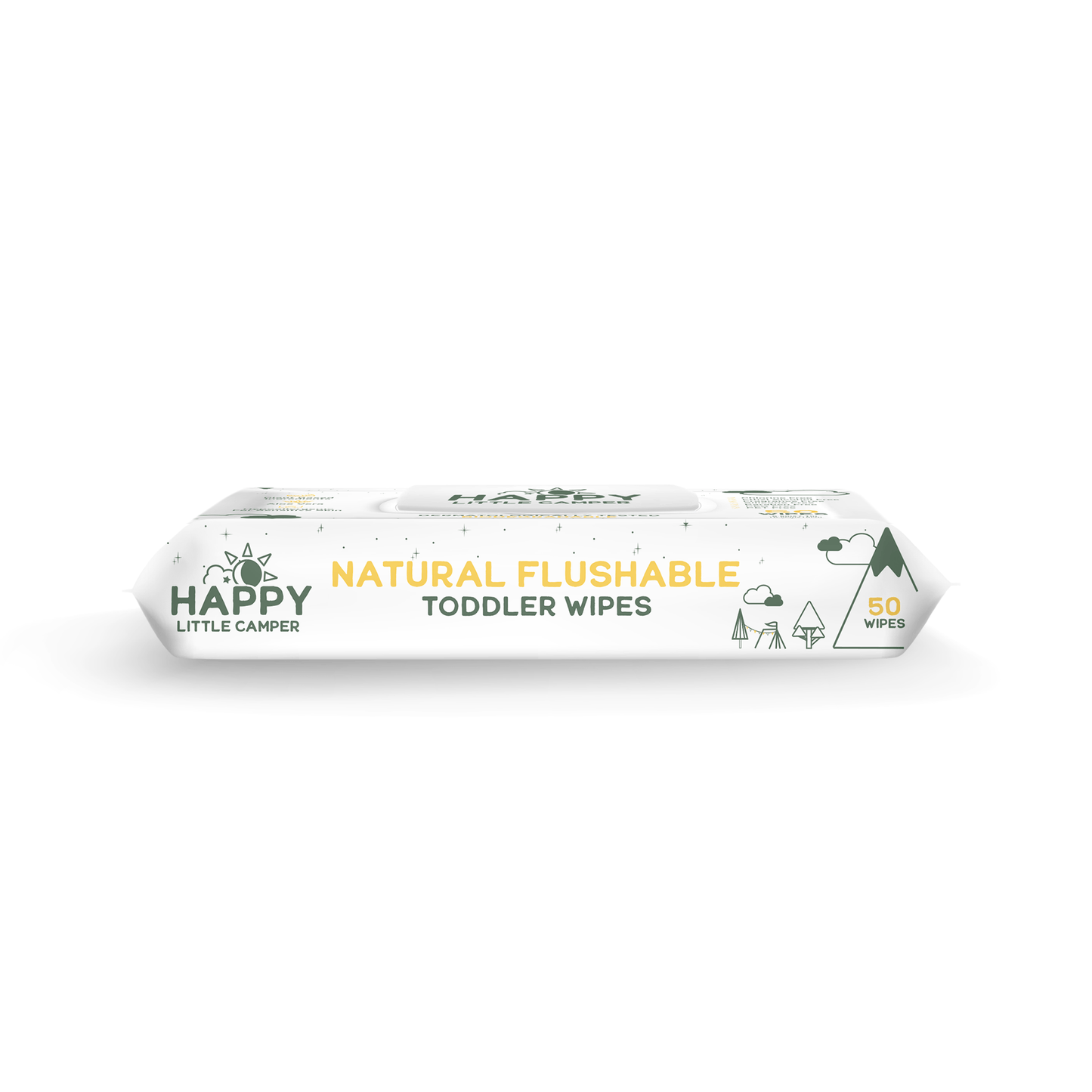 Happy Little Camper Wipes 50 count Flushable Natural Baby Wipes with Aloe Vera - Septic Safe Happy Little Camper