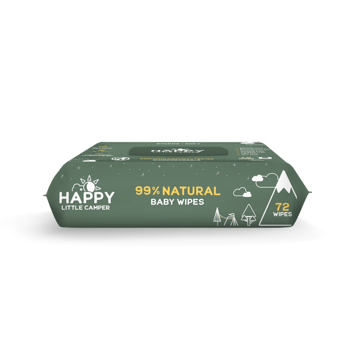 Happy Little Camper Wipes 72 count All Natural Cotton Baby Wipes With Aloe Vera Happy Little Camper