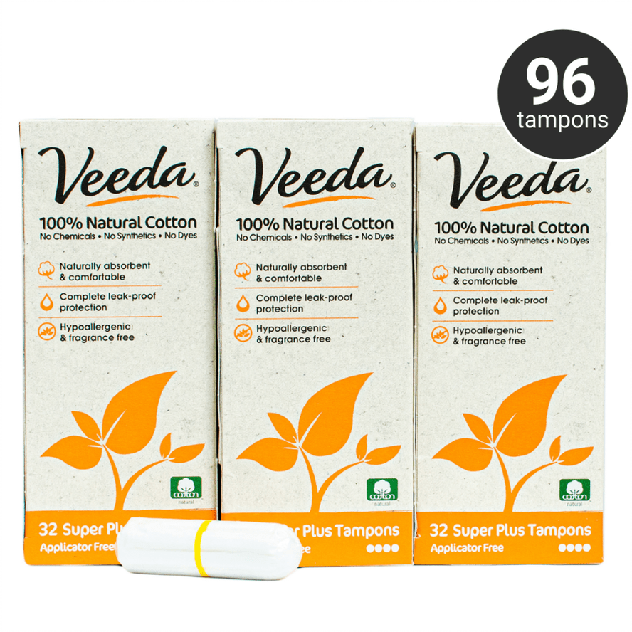 Happy Little Camper 100% Natural Cotton Applicator Free Tampons (Super Plus) Happy Little Camper