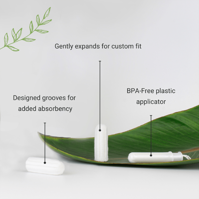 Happy Little Camper 100% Natural Cotton BPA-Free Compact Applicator Tampons (Regular)