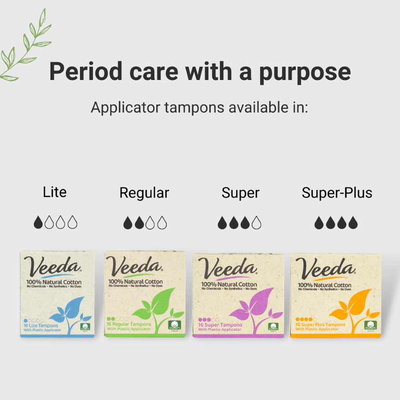 Happy Little Camper 100% Natural Cotton BPA-Free Compact Applicator Tampons (Regular)