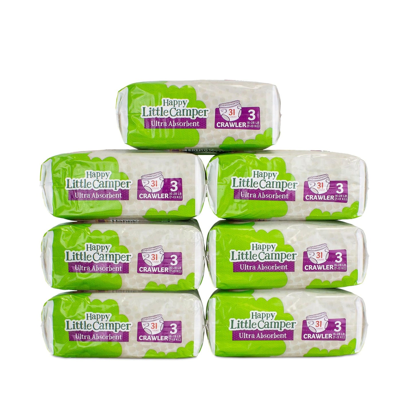 Happy Little Camper Monthly Box Size 3 / No Wipes Subscribe & Save (one month supply of natural baby diapers + wipes) Happy Little Camper