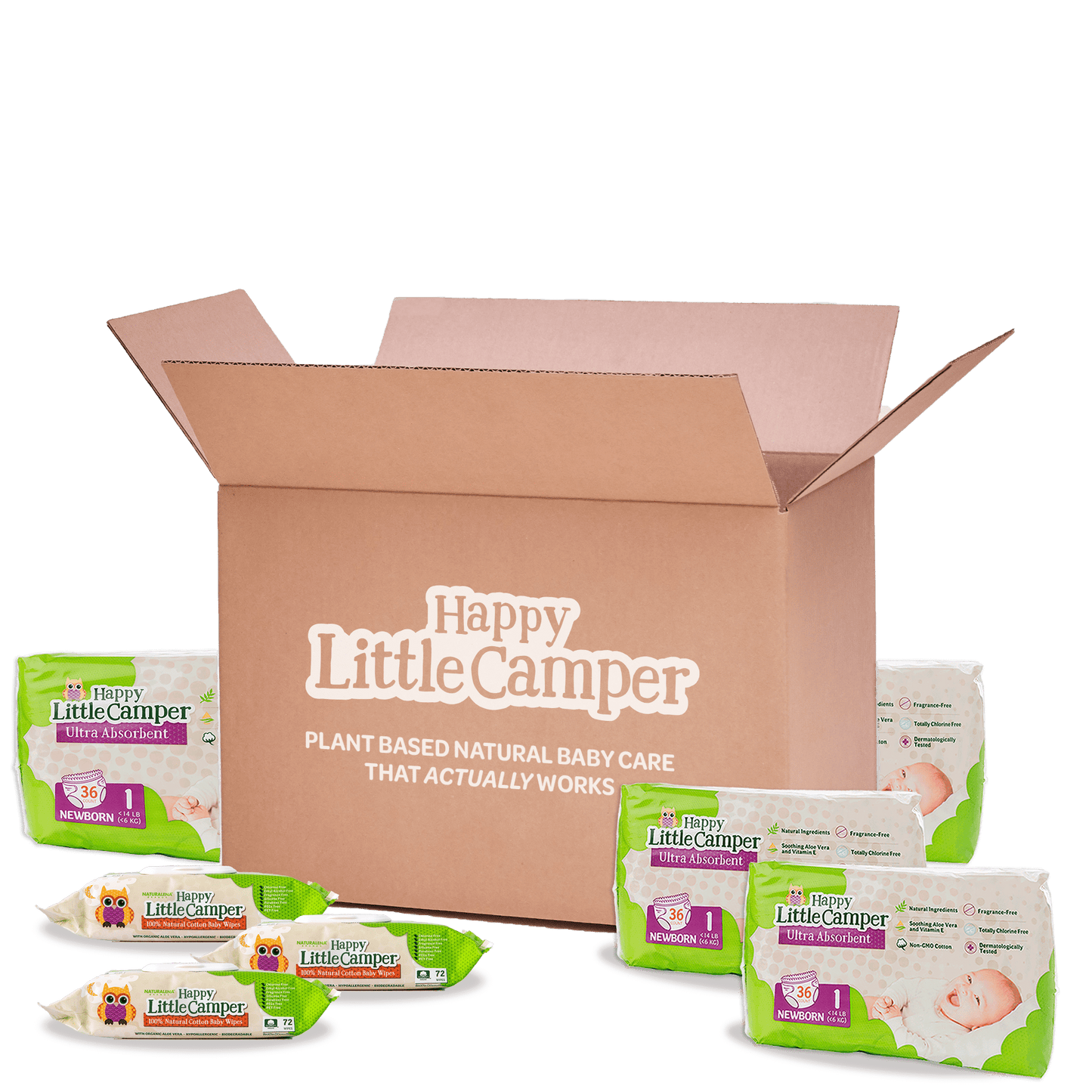 Happy Little Camper Monthly Box Subscribe & Save (one month supply of natural baby diapers + wipes) Happy Little Camper
