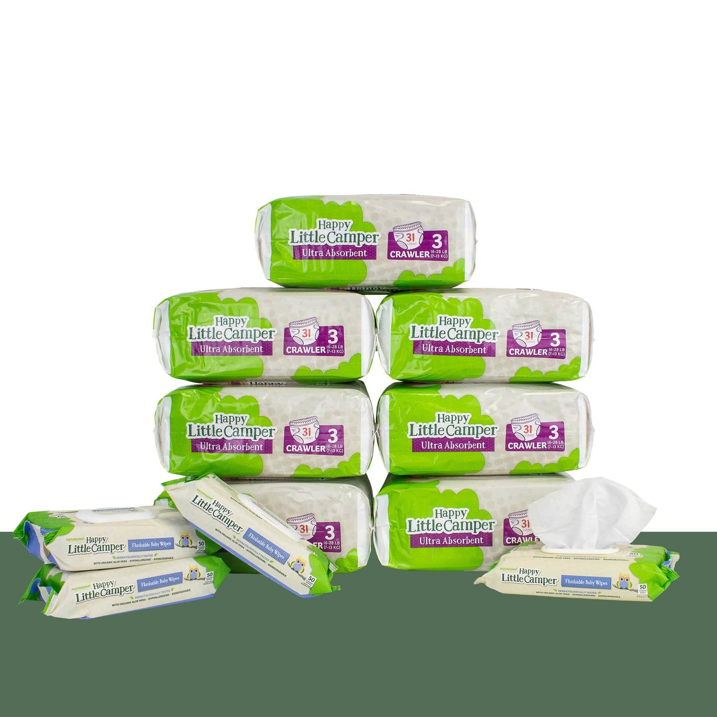 Happy Little Camper Monthly Box Subscribe & Save (one month supply of natural baby diapers + wipes) Happy Little Camper