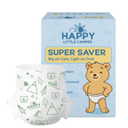 Happy Little Camper Premium Baby Diapers, Size 6, Junior 35+ lbs