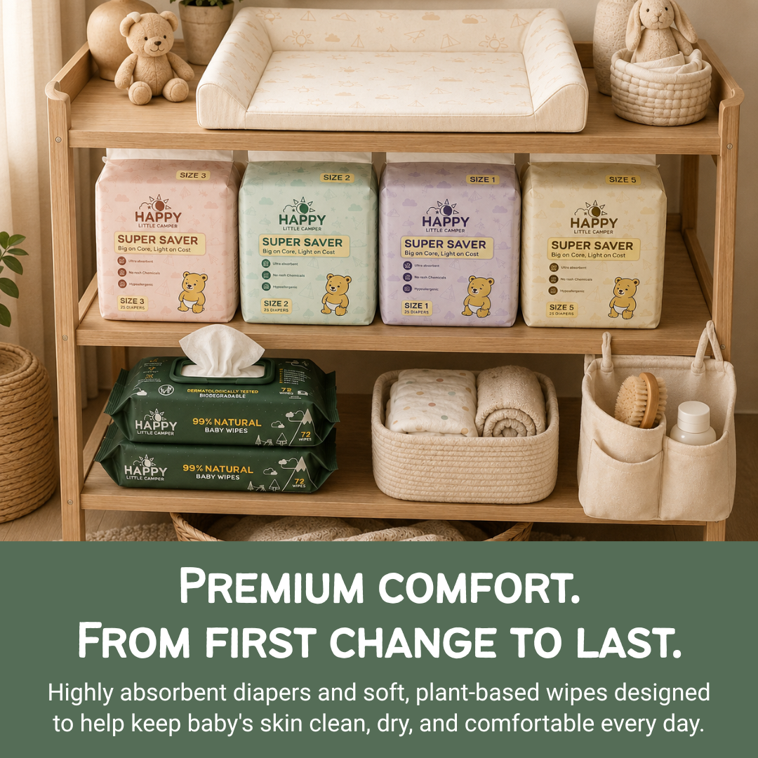 Happy Little Camper Diaper & Wipes Trial Pack