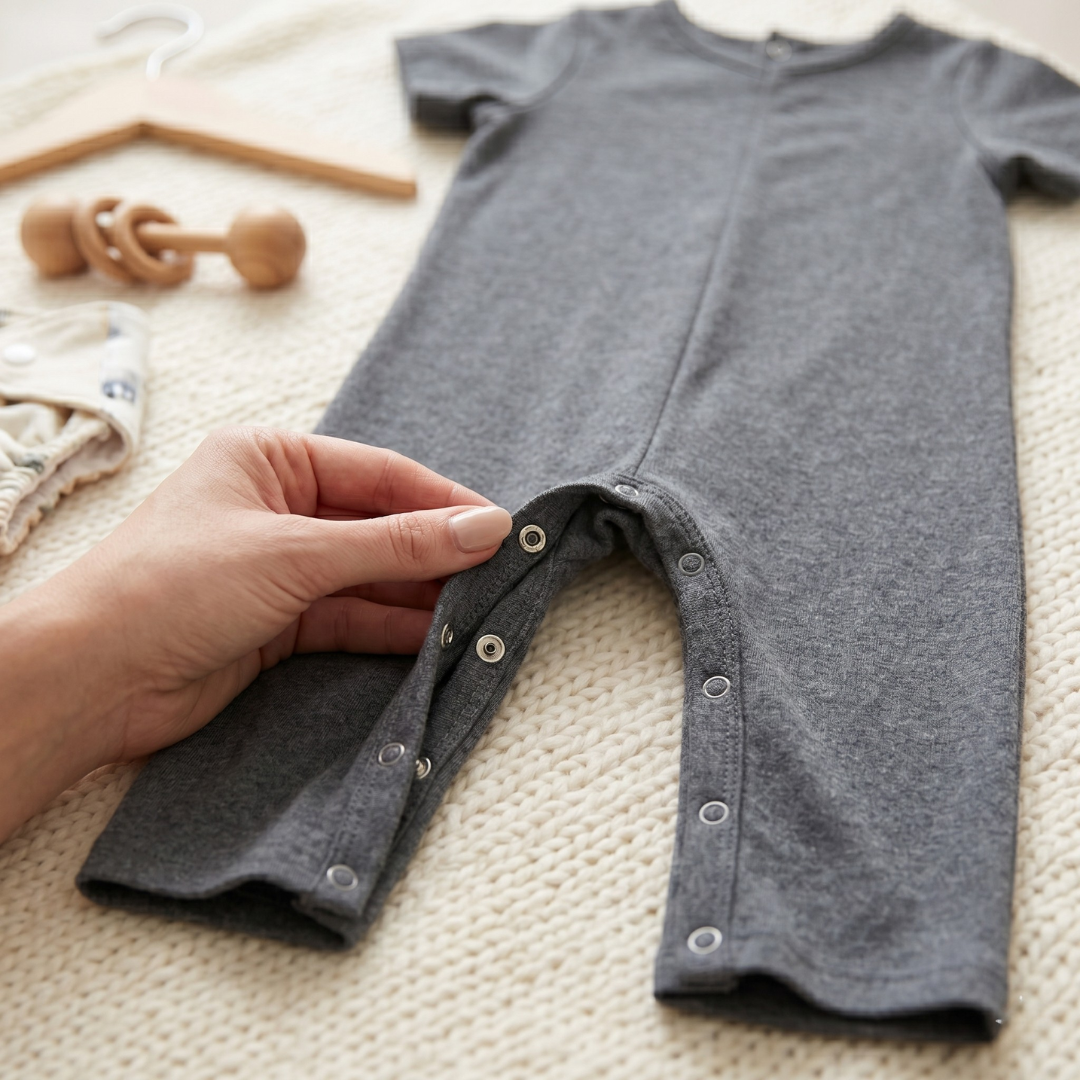 Smash + Tess Baby Romper – Charcoal Grey (3-6 Months)