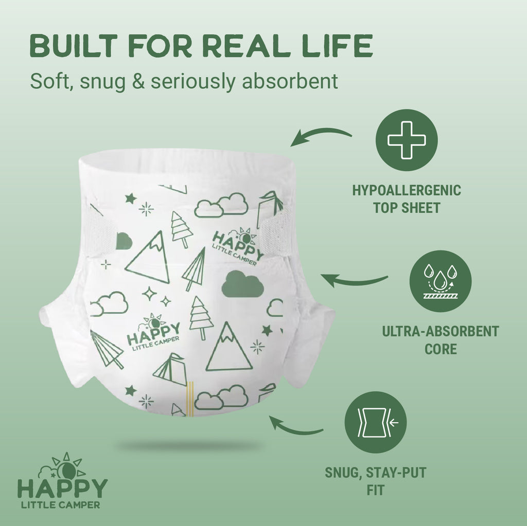 Happy Little Camper Premium Disposable Baby Diapers