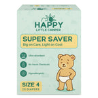 Happy Little Camper Premium Baby Diapers, Size 4, Toddler, 22-31 lbs