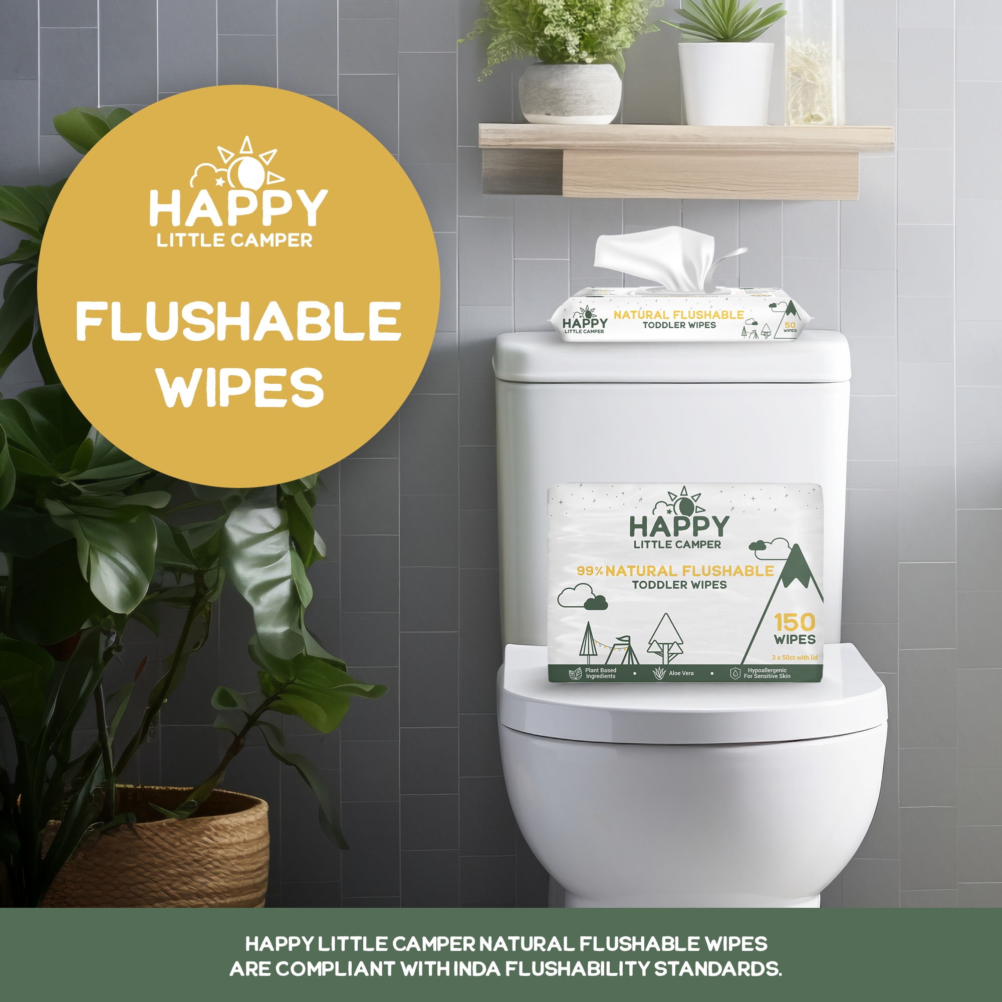 Happy Little Camper Natural Flushable Wipes