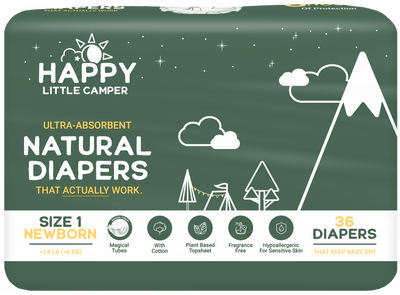 Happy Little Camper Diapers Size 1 Ultra-Absorbent Natural Baby Diapers Happy Little Camper