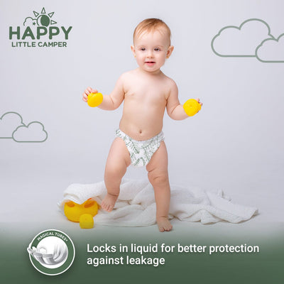 Happy Little Camper Diapers Size 2 Ultra-Absorbent Natural Baby Diapers Happy Little Camper