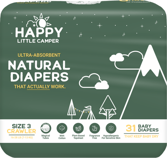 Happy Little Camper Diapers Size 3 Ultra-Absorbent Natural Baby Diapers Happy Little Camper