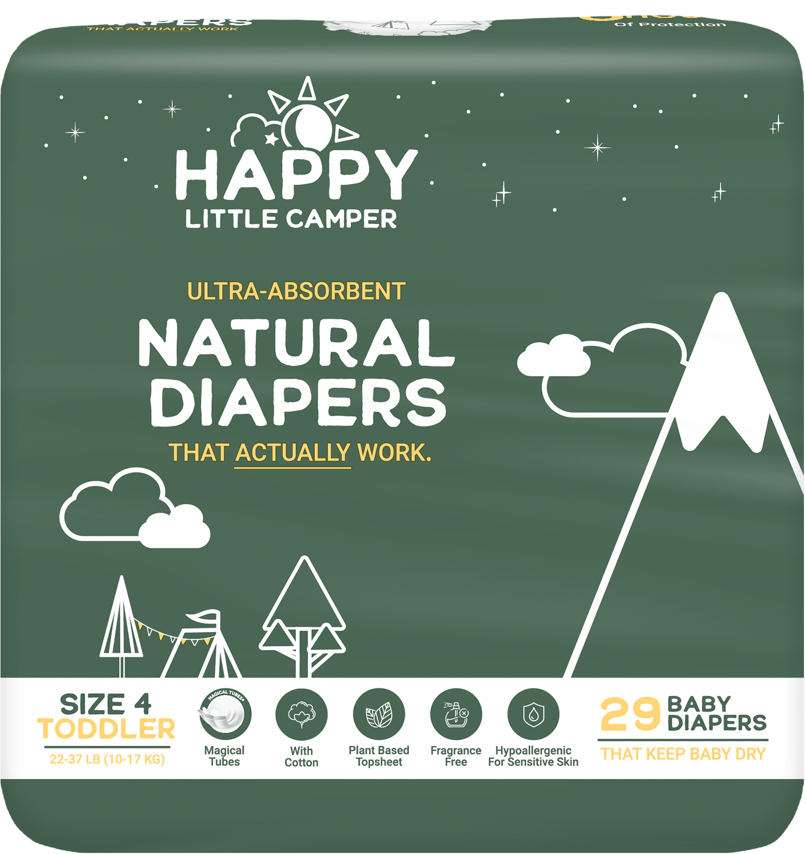 Size 6 Ultra-Absorbent Natural Baby Diapers