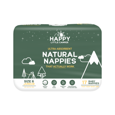 Happy Little Camper Diapers Size 6 Ultra-Absorbent Natural Baby Diapers Happy Little Camper