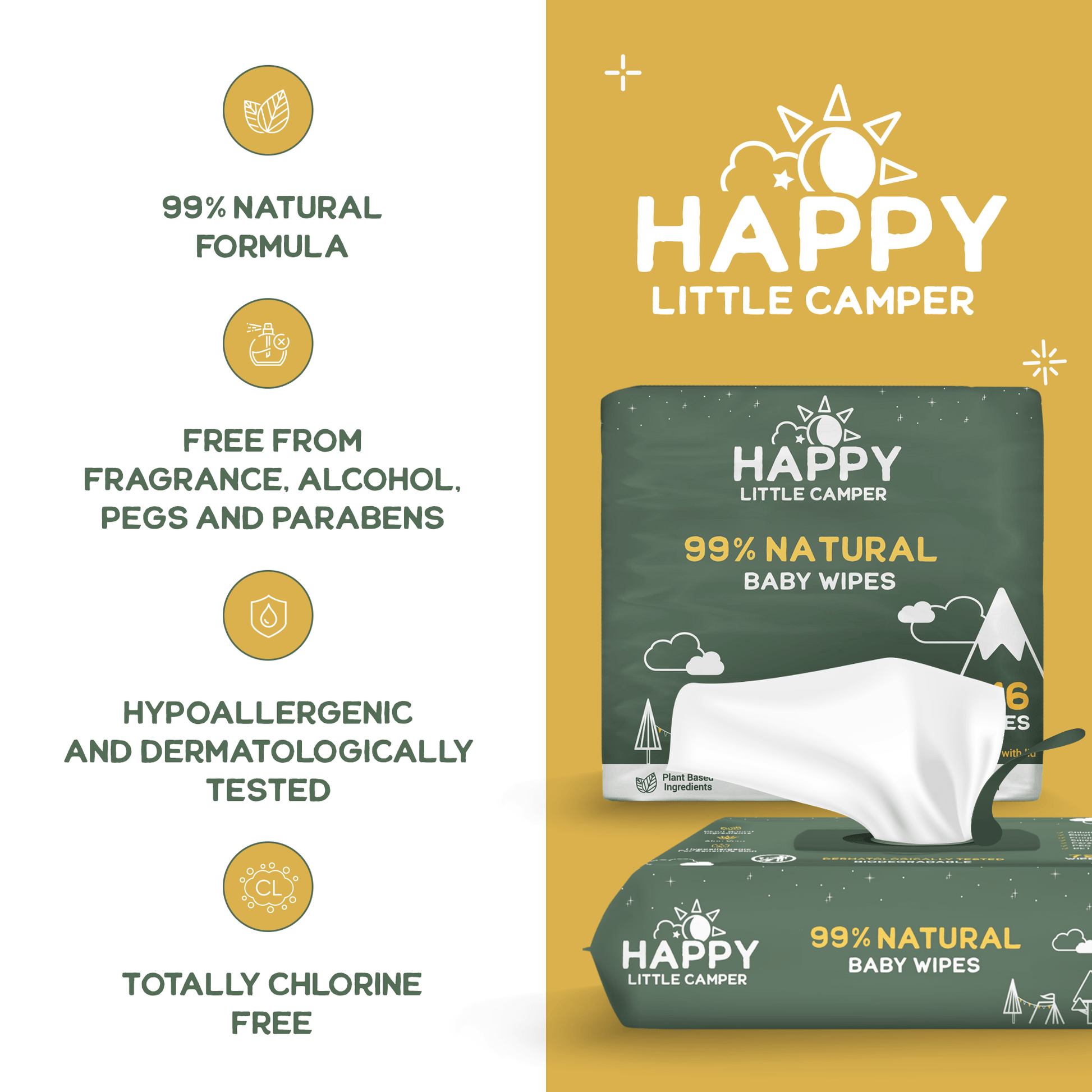 Happy Little Camper Wipes All Natural Cotton Baby Wipes With Aloe Vera Happy Little Camper