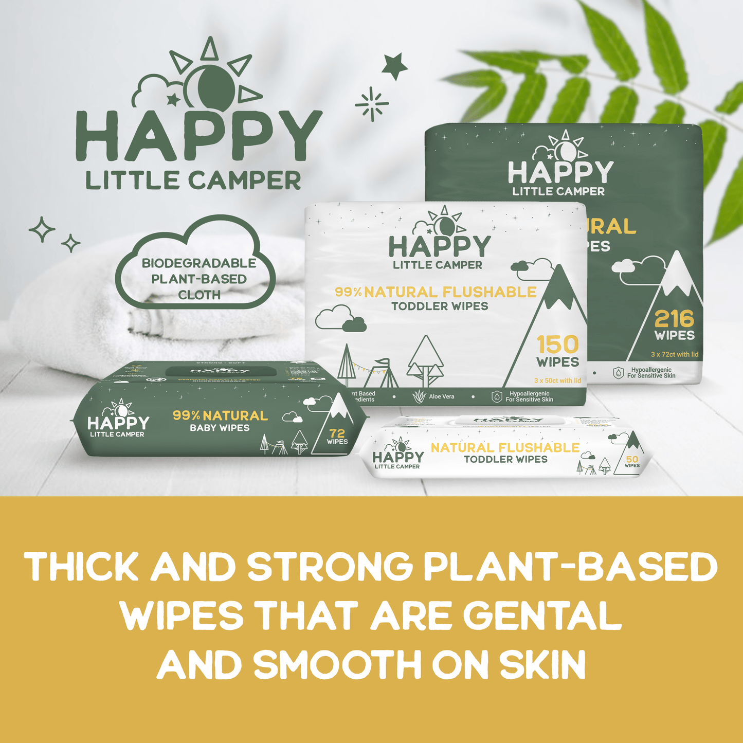 Happy Little Camper Wipes All Natural Cotton Baby Wipes With Aloe Vera Happy Little Camper