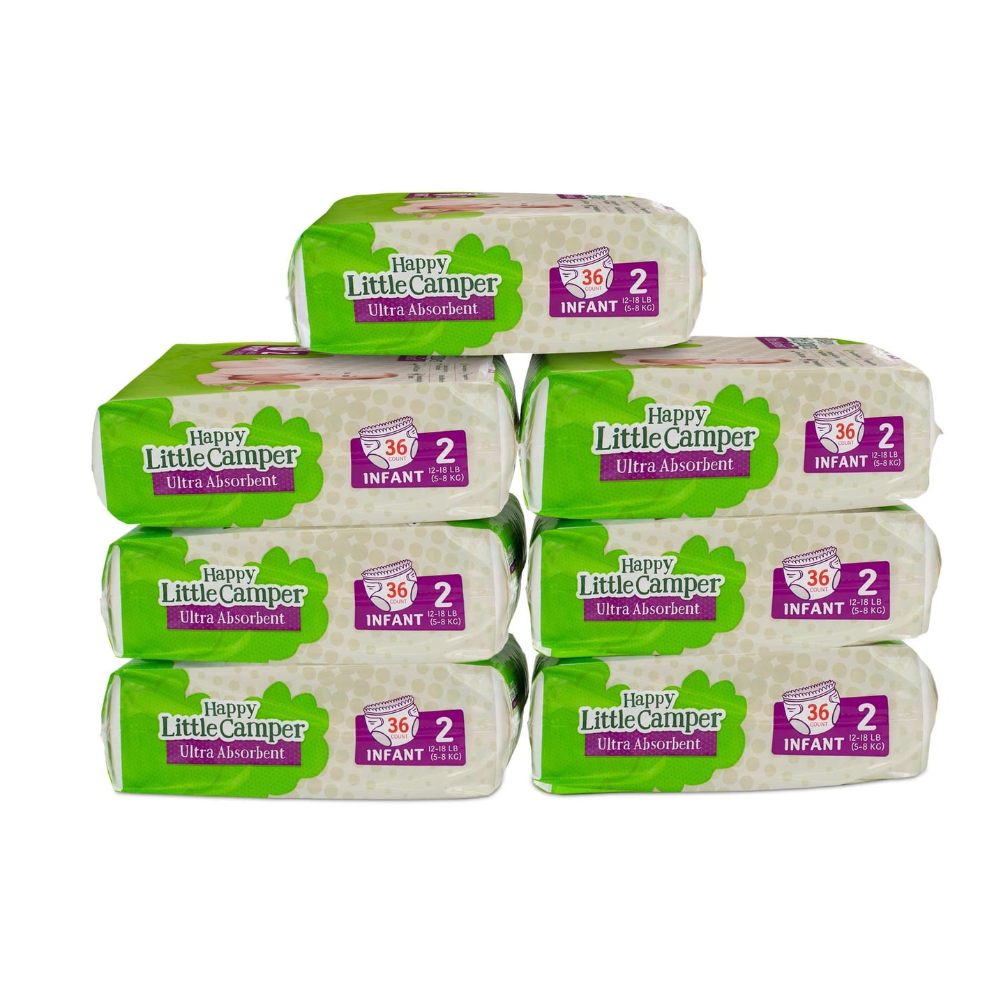Happy Little Camper Monthly Box Size 2 / No Wipes Subscribe & Save (one month supply of natural baby diapers + wipes) Happy Little Camper
