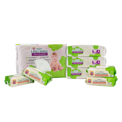 Happy Little Camper Monthly Box Size 4 / Cotton Wipes Subscribe & Save (one month supply of natural baby diapers + wipes) Happy Little Camper