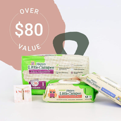 Happy Little Camper Size 1 Diapers The Baby Essentials Gift Box for Moms Happy Little Camper